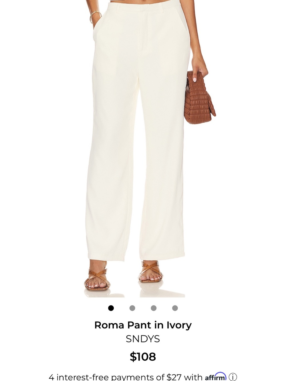 REVOLVE Wide-Leg Pants in Ivory